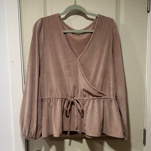 Elegant Mauve Faux Wrap Top